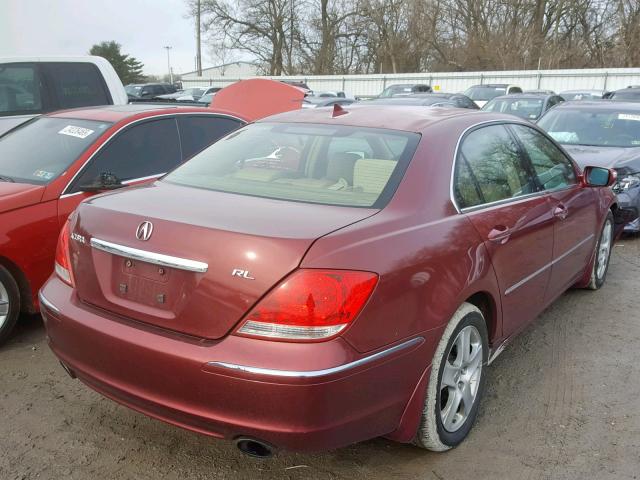 JH4KB16596C003674 - 2006 ACURA RL BURGUNDY photo 4