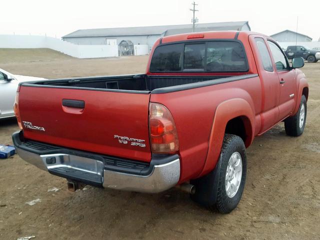 5TETU62N75Z139563 - 2005 TOYOTA TACOMA PRE RED photo 4