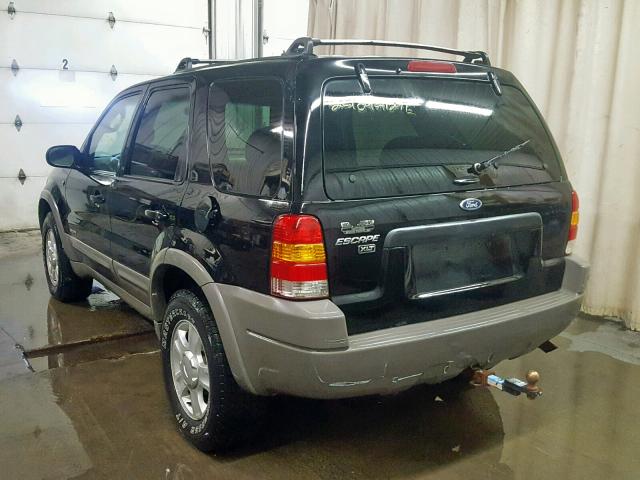 1FMYU04131KA79689 - 2001 FORD ESCAPE XLT BLACK photo 3