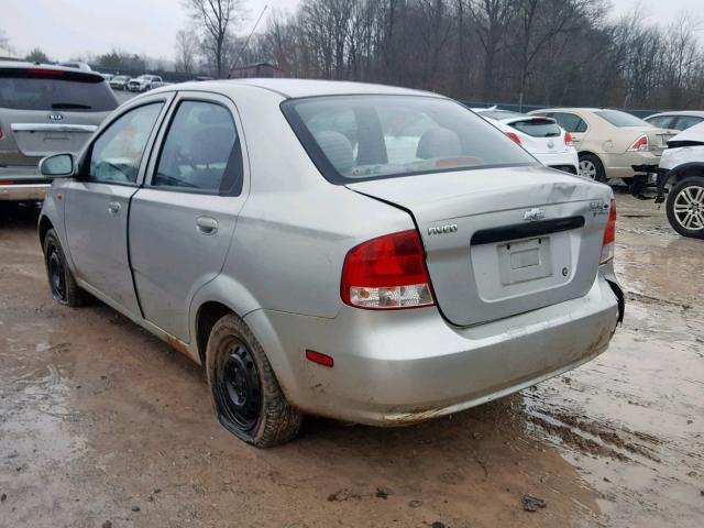 KL1TD52684B116385 - 2004 CHEVROLET AVEO SILVER photo 3