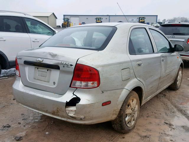 KL1TD52684B116385 - 2004 CHEVROLET AVEO SILVER photo 4