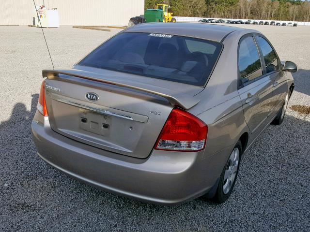 KNAFE121X85535971 - 2008 KIA SPECTRA EX TAN photo 4