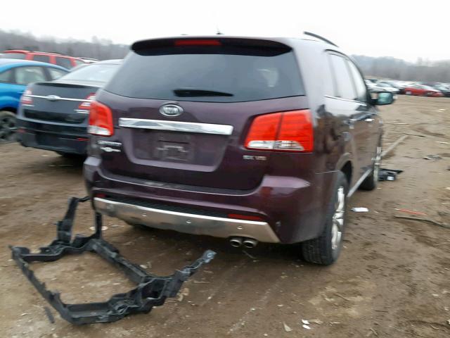 5XYKWDA21BG100426 - 2011 KIA SORENTO SX MAROON photo 4