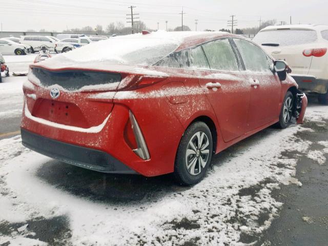 JTDKARFP4J3084211 - 2018 TOYOTA PRIUS PRIM RED photo 4