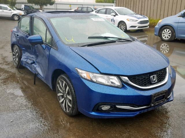 2HGFB2F98FH551370 - 2015 HONDA CIVIC EXL BLUE photo 1