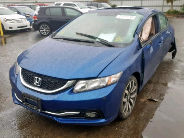 2HGFB2F98FH551370 - 2015 HONDA CIVIC EXL BLUE photo 2