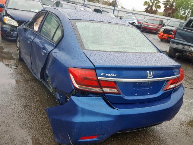 2HGFB2F98FH551370 - 2015 HONDA CIVIC EXL BLUE photo 3