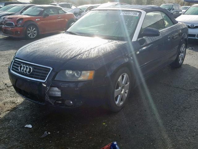 WAUAT48H73K008857 - 2003 AUDI A4 3.0 CAB BLUE photo 2