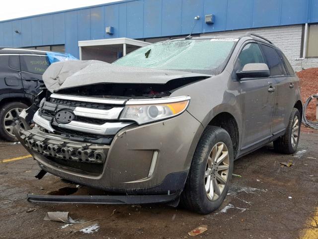 2FMDK3JC5DBB52216 - 2013 FORD EDGE SEL BROWN photo 2