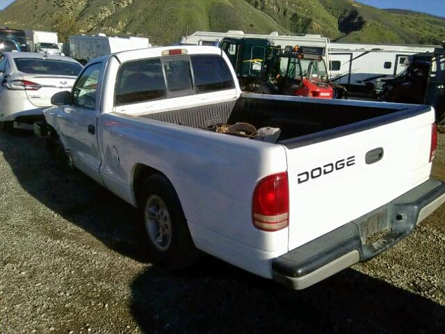 1B7FL26X2XS257189 - 1999 DODGE DAKOTA WHITE photo 3