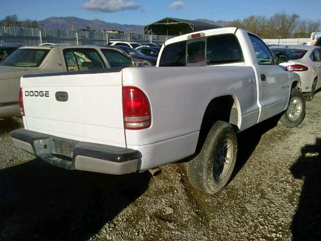 1B7FL26X2XS257189 - 1999 DODGE DAKOTA WHITE photo 4