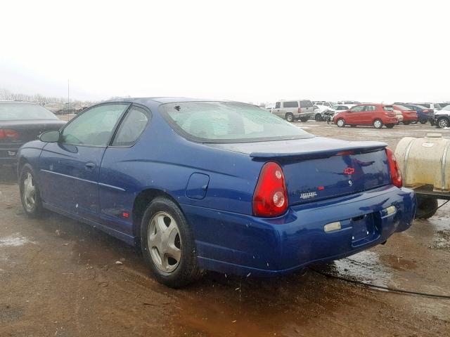 2G1WX12K749306465 - 2004 CHEVROLET MONTE CARL BLUE photo 3