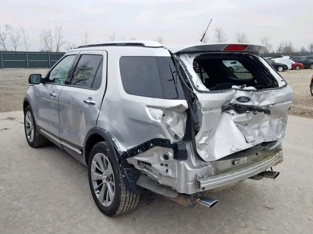 1FM5K7F88JGA20247 - 2018 FORD EXPLORER L SILVER photo 3