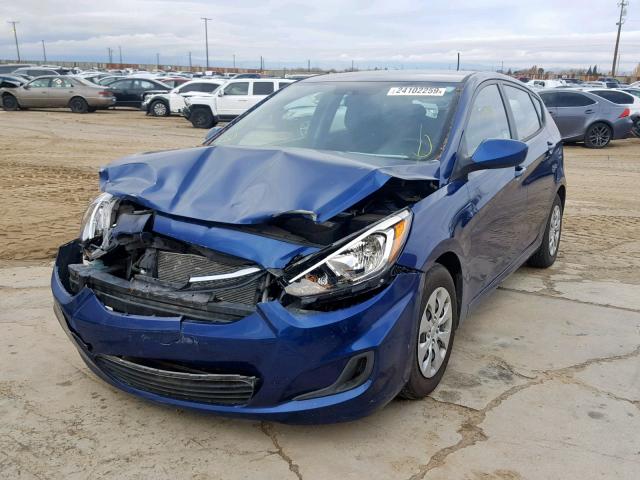 KMHCT5AE1GU251698 - 2016 HYUNDAI ACCENT SE BLUE photo 2