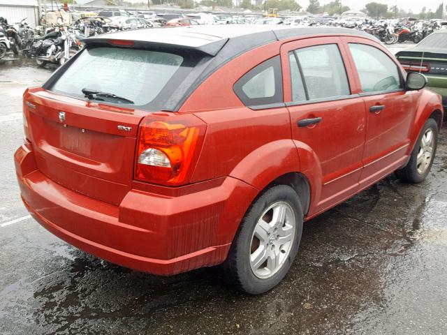 1B3HB48B77D561956 - 2007 DODGE CALIBER SX RED photo 4