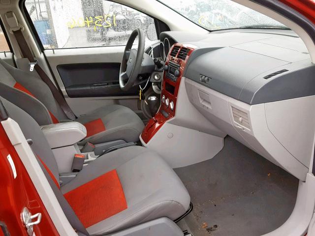 1B3HB48B77D561956 - 2007 DODGE CALIBER SX RED photo 5