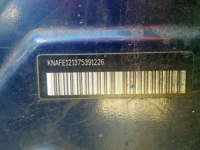 KNAFE121375391226 - 2007 KIA SPECTRA EX BLUE photo 10