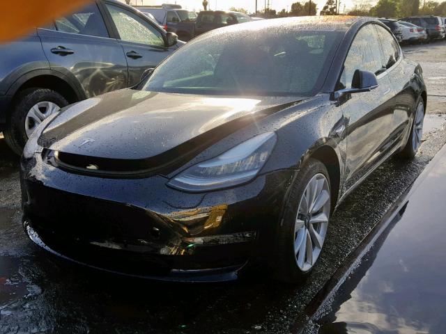 5YJ3E1EB7JF090345 - 2018 TESLA MODEL 3 BLACK photo 2