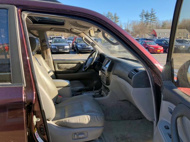 JTEHT05J432047662 - 2003 TOYOTA LAND CRUIS MAROON photo 5