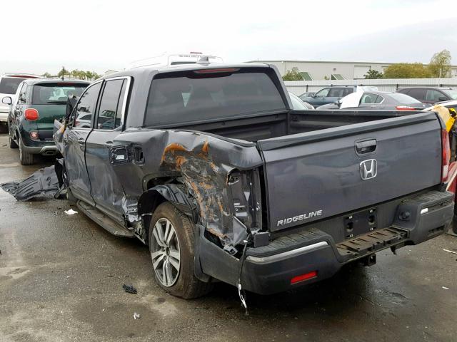 5FPYK2F43HB002705 - 2017 HONDA RIDGELINE CHARCOAL photo 3