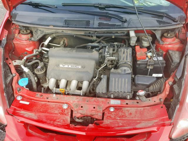 JHMGD37667S053054 - 2007 HONDA FIT S RED photo 7