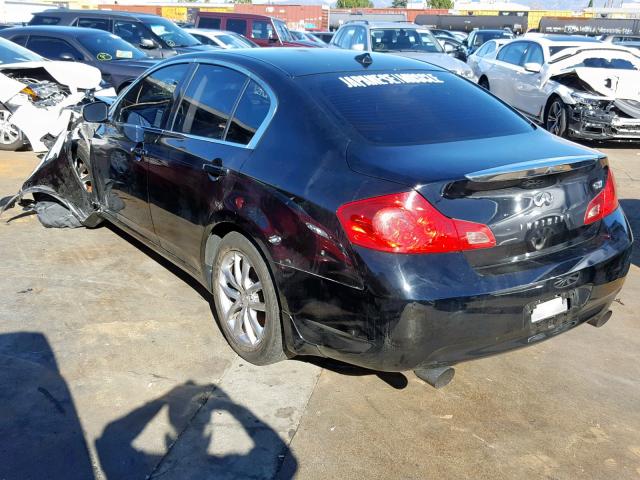 JNKCV61E09M015162 - 2009 INFINITI G37 BASE BLACK photo 3