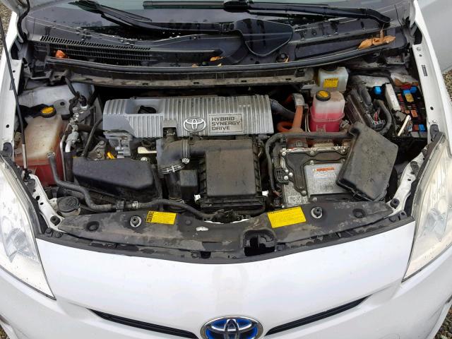 JTDKN3DU2C5446960 - 2012 TOYOTA PRIUS WHITE photo 7