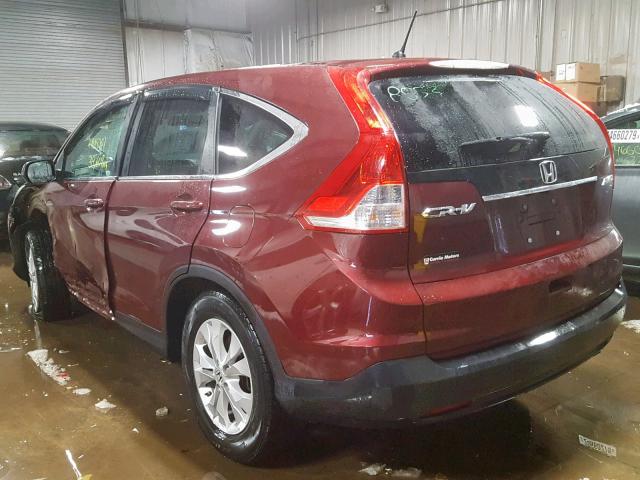 5J6RM4H58DL029733 - 2013 HONDA CR-V EX MAROON photo 3