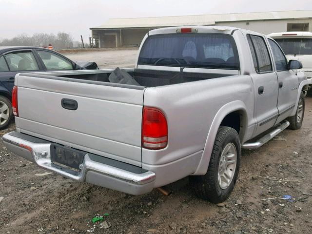 1B7HL2AN11S292053 - 2001 DODGE DAKOTA QUA GRAY photo 4