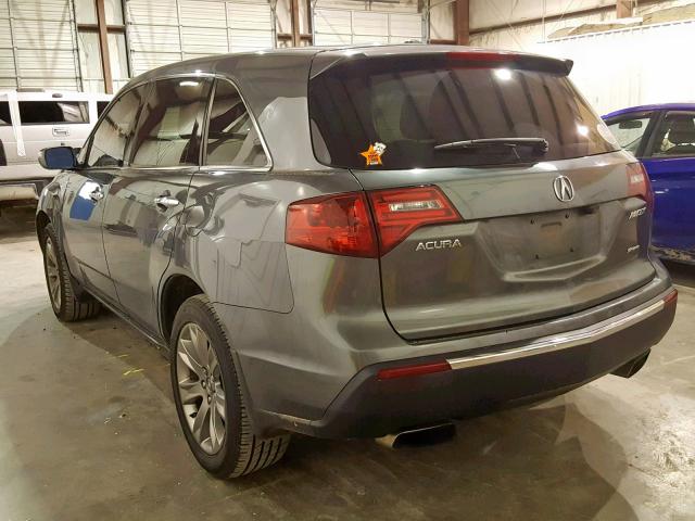 2HNYD2H77BH530981 - 2011 ACURA MDX ADVANC GRAY photo 3