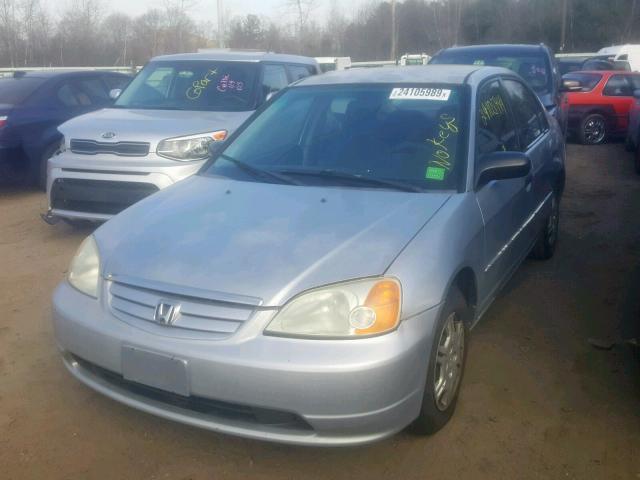 2HGES15501H536813 - 2001 HONDA CIVIC LX SILVER photo 2