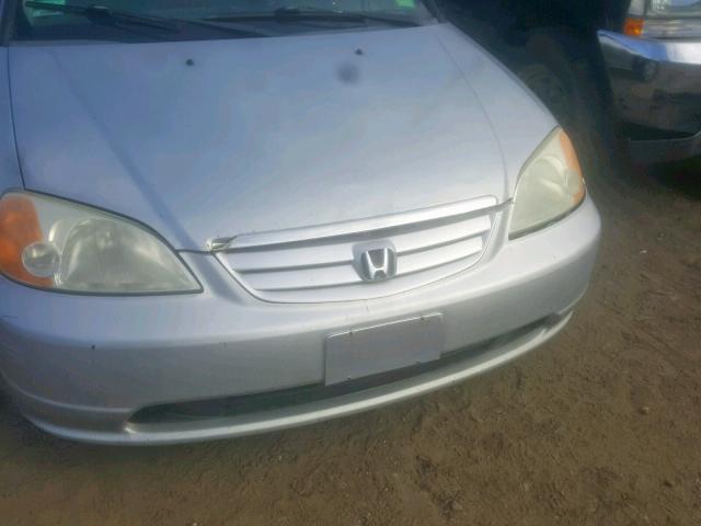 2HGES15501H536813 - 2001 HONDA CIVIC LX SILVER photo 9