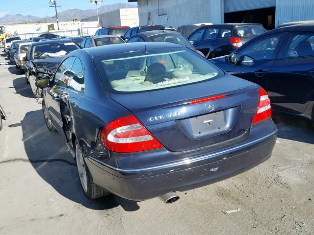 WDBTJ65J65F149434 - 2005 MERCEDES-BENZ CLK 320C BLUE photo 3