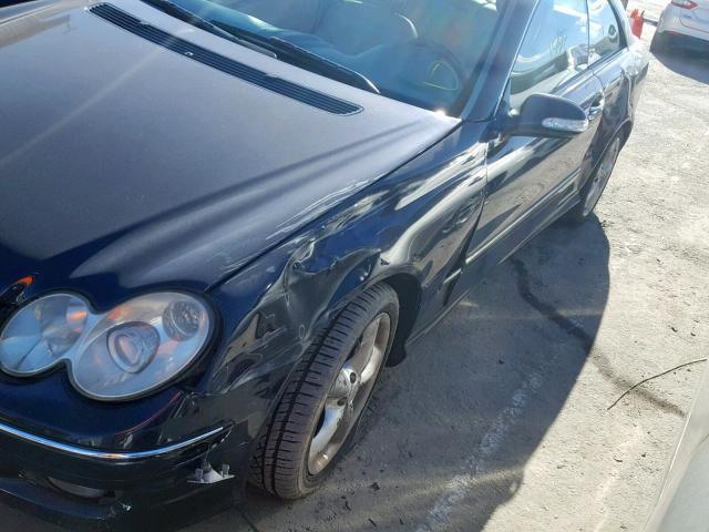 WDBTJ65J65F149434 - 2005 MERCEDES-BENZ CLK 320C BLUE photo 9