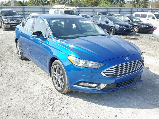 3FA6P0H93HR393244 - 2017 FORD FUSION SE BLUE photo 1