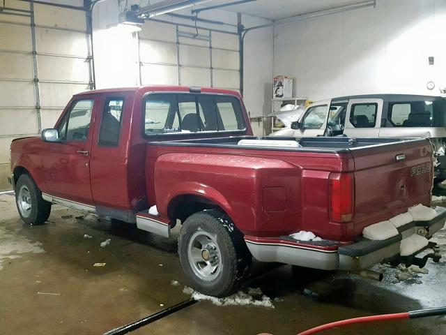 1FTEX15N1NKB32739 - 1992 FORD F150 BURGUNDY photo 3