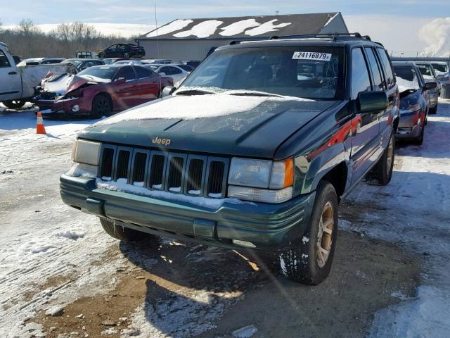 1J4GZ78Y1VC737876 - 1997 JEEP GRAND CHER GREEN photo 2