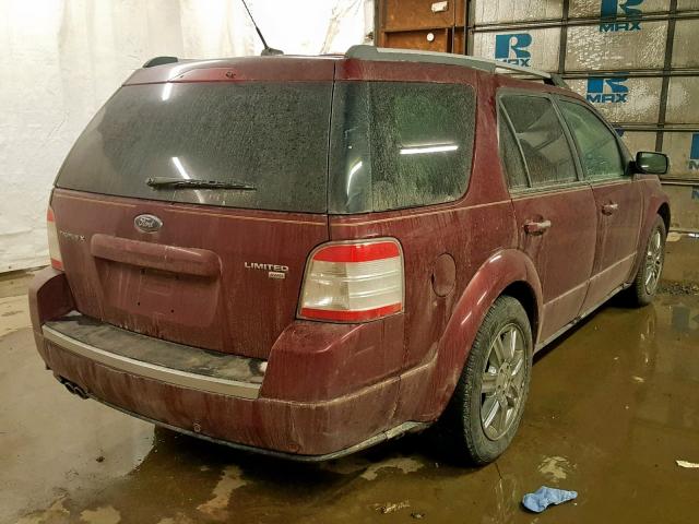 1FMDK06W28GA05481 - 2008 FORD TAURUS X L BURGUNDY photo 4