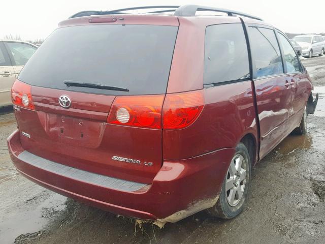 5TDKK4CC3AS297957 - 2010 TOYOTA SIENNA CE RED photo 4