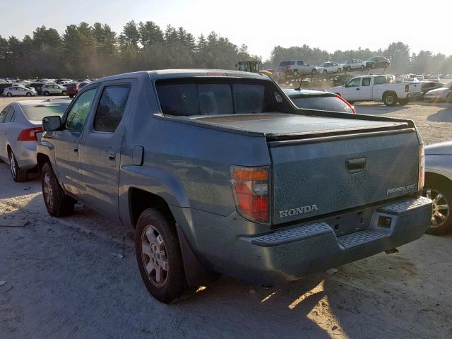 2HJYK16596H532711 - 2006 HONDA RIDGELINE BLUE photo 3