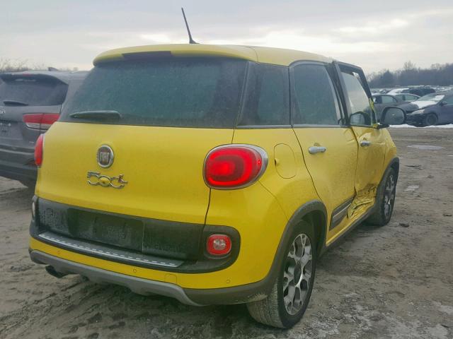 ZFBCFADH5EZ020557 - 2014 FIAT 500L TREKK YELLOW photo 4