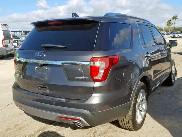 1FM5K7F83GGB98334 - 2016 FORD EXPLORER L GRAY photo 4