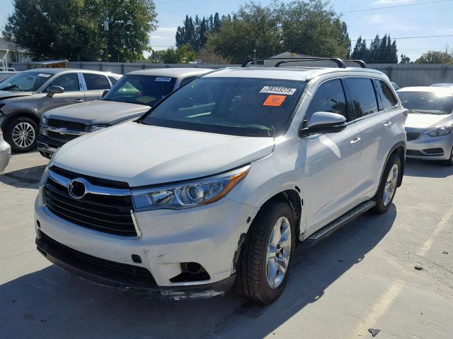 5TDDKRFH6FS146678 - 2015 TOYOTA HIGHLANDER WHITE photo 2