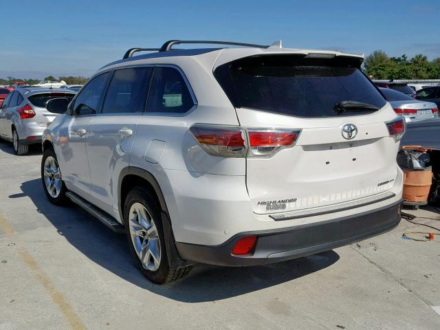 5TDDKRFH6FS146678 - 2015 TOYOTA HIGHLANDER WHITE photo 3