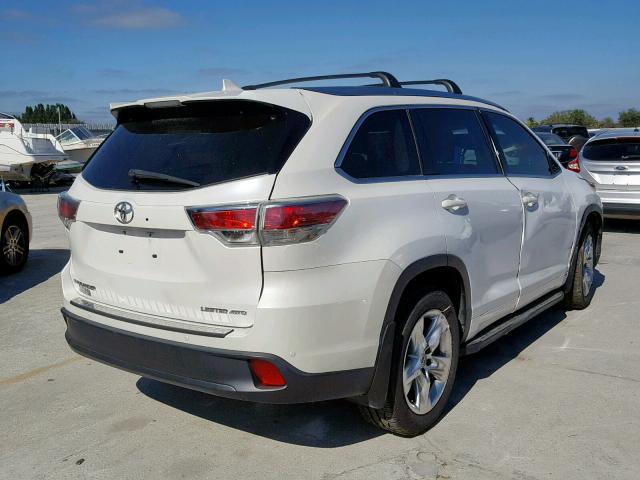 5TDDKRFH6FS146678 - 2015 TOYOTA HIGHLANDER WHITE photo 4