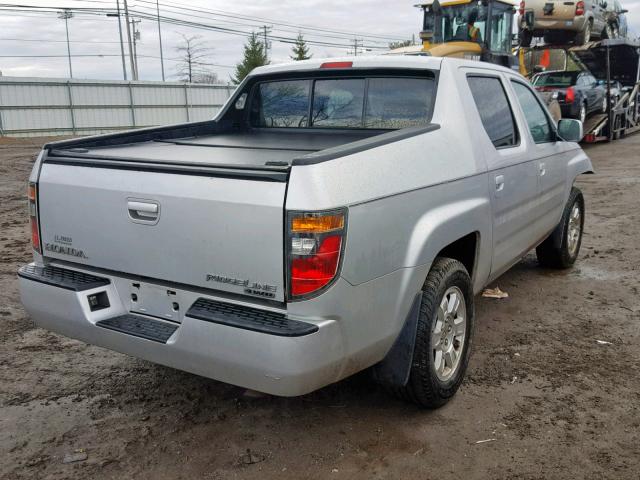 2HJYK16478H529638 - 2008 HONDA RIDGELINE SILVER photo 4