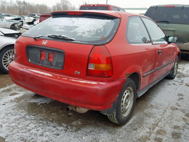 2HGEJ6443TH110819 - 1996 HONDA CIVIC DX RED photo 4