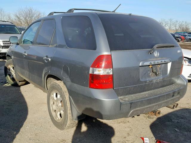 2HNYD18692H510880 - 2002 ACURA MDX TOURIN GRAY photo 3