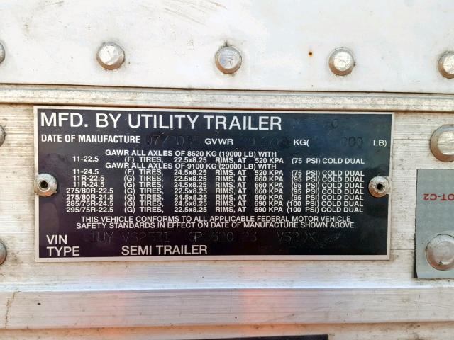 1UYVS2531GP562023 - 2016 UTILITY TRAILER WHITE photo 10