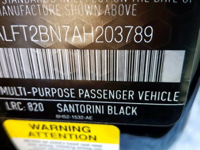 SALFT2BN7AH203789 - 2010 LAND ROVER LR2 HSE TE BLACK photo 10